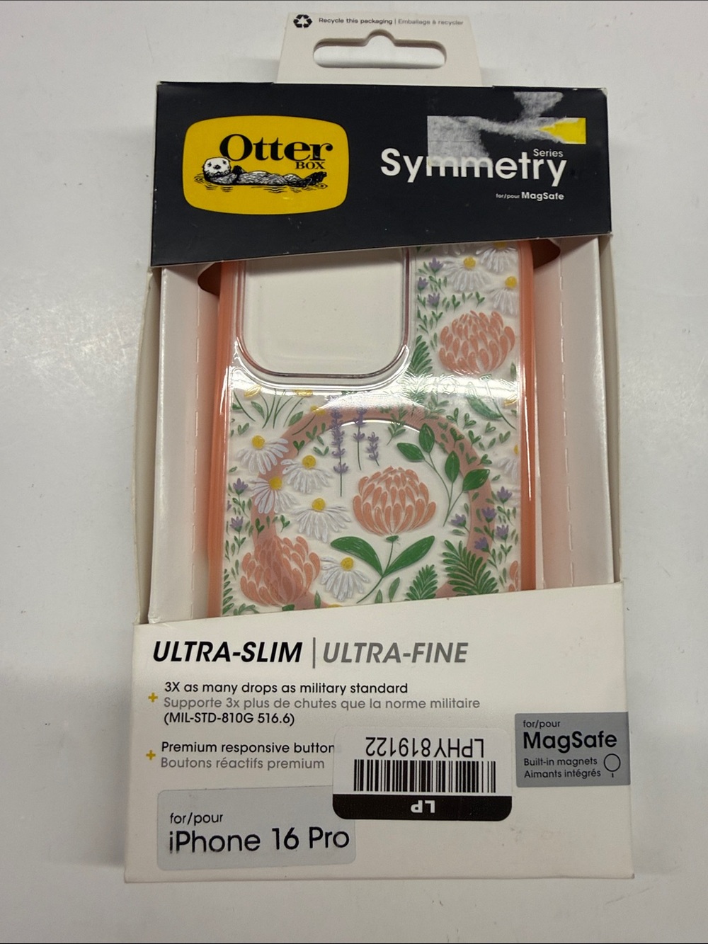 NEW OtterBox Symmetry Floral Pink & White Case for iPhone 16 Pro